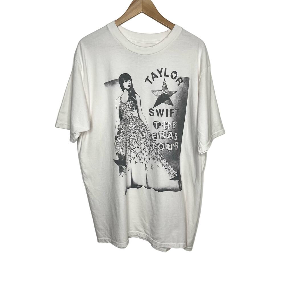 The Eras Tour Short Sleeve Oversized T Shirt Large White Swifty Double Sided